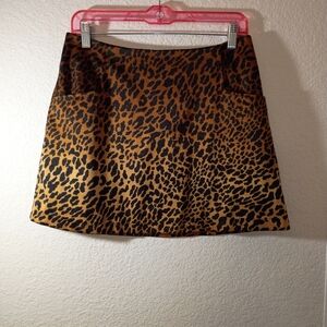 Ecote Anthropologie Leopard Print Women's Mini Skirt sz 8